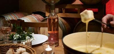 Wein und Käsefondue